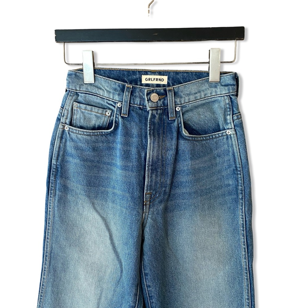 GRLFRND Sara jeans Super High Rise Slim Straight Rambla blue Revolve 25 new - Picture 7 of 15